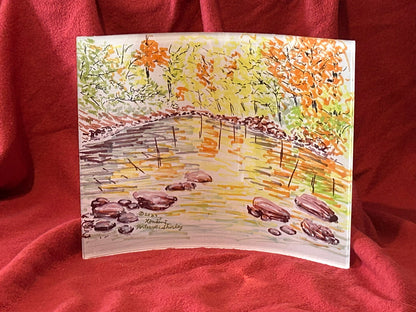 Autumn Lake, 8x10 CURVED Acrylic