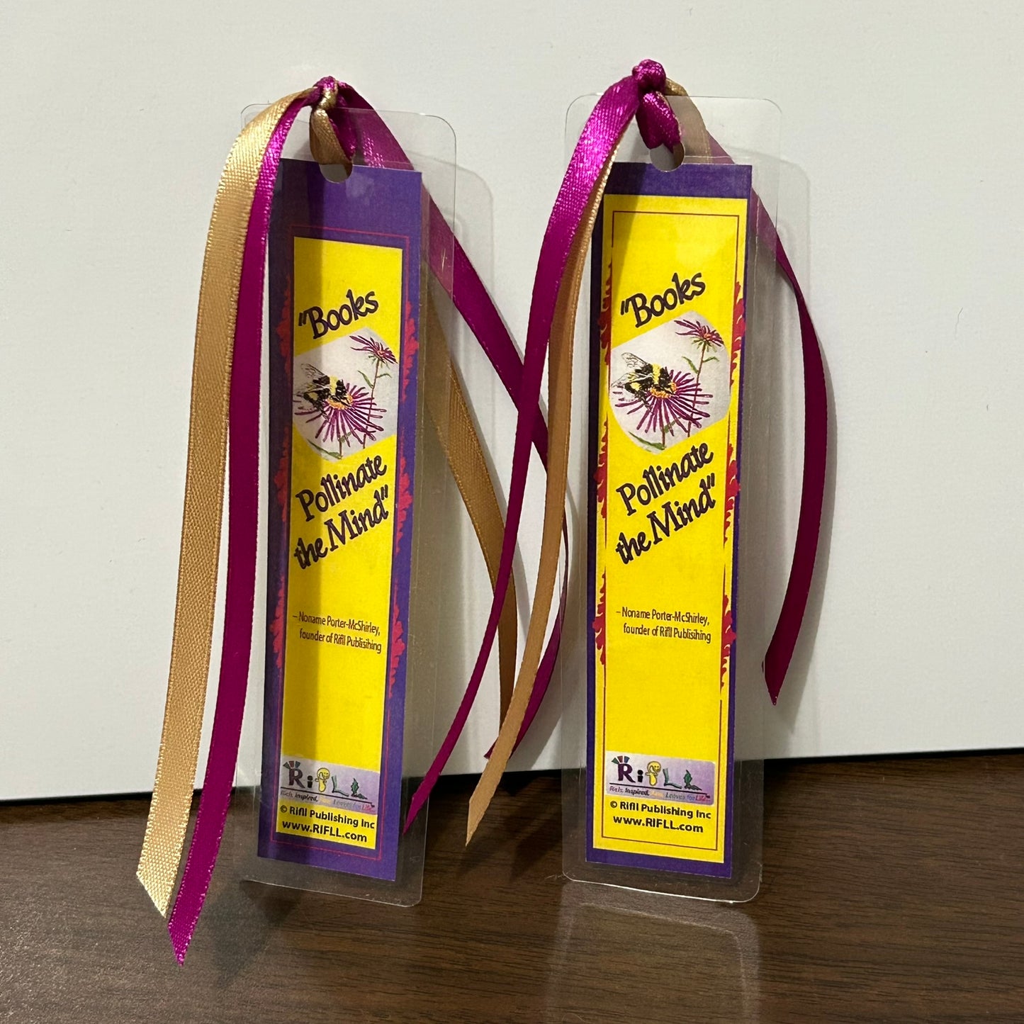 "Books Pollinate the Mind" -- Laminated BOOKMARK