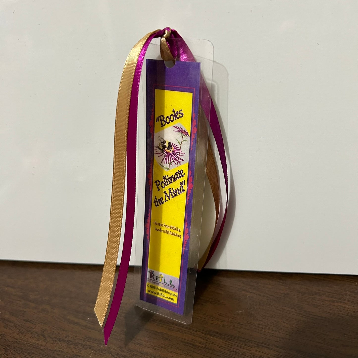 "Books Pollinate the Mind" -- Laminated BOOKMARK