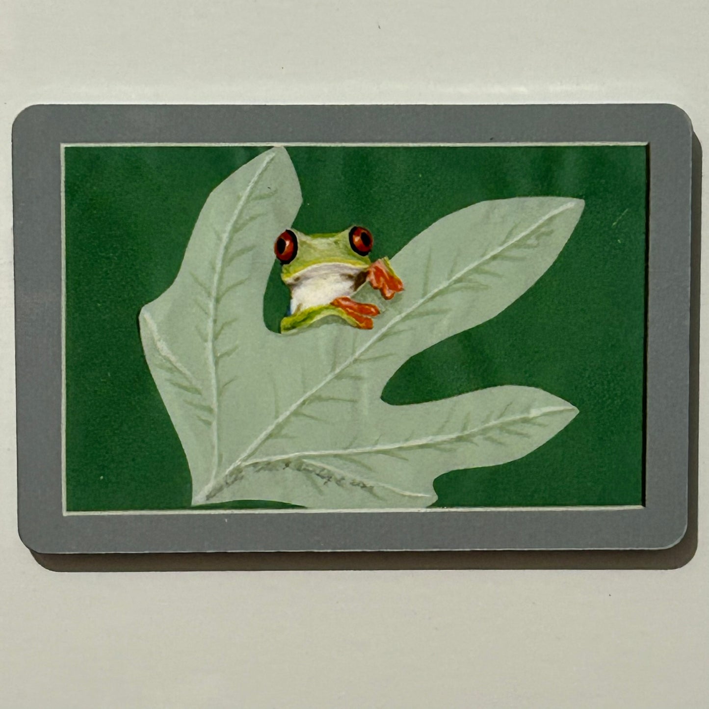 Frog on a Sassafras Leaf, 2"x3" MAGNET