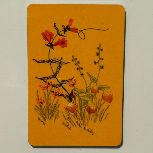 Floral with Mushrooms on Orange, 2"x3" MAGNET