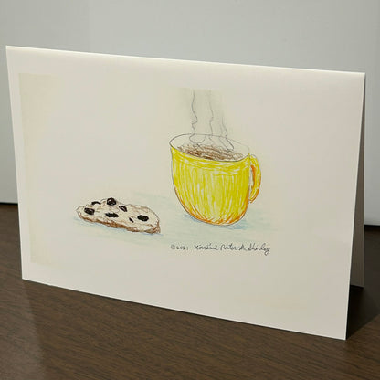 Double Chocolate Snack Time (Cookie & Hot Cocoa), 5x7 NOTECARD with Envelope